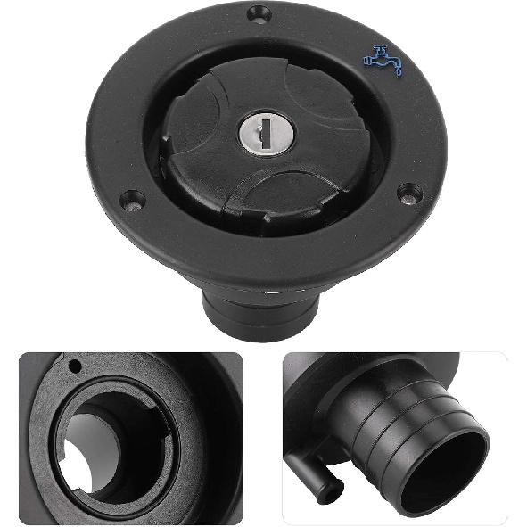 for rv+Fresh+Water+Inlet+Black Yctze Water Filler Cap Gravity Freshwater Inlet Lockable Leakproof Water Filler Cap with 2 Keys for RV Caravan