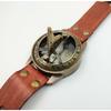 Sundial Compass Wrist Band for Navigational Tool - Real Leather Band Watch - Hiking and Survival Instrument - Antique Compas