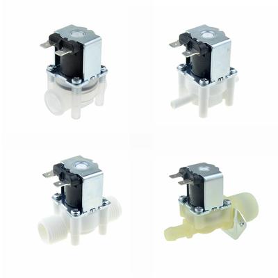 Elektrikli Plastik Solenoid Vana 12V 24V 110V 220V Normalde Kapalı 1/4 3/8 1/2 12mm Boru Erkek Dişi Su Hava Giriş Akış Vanası