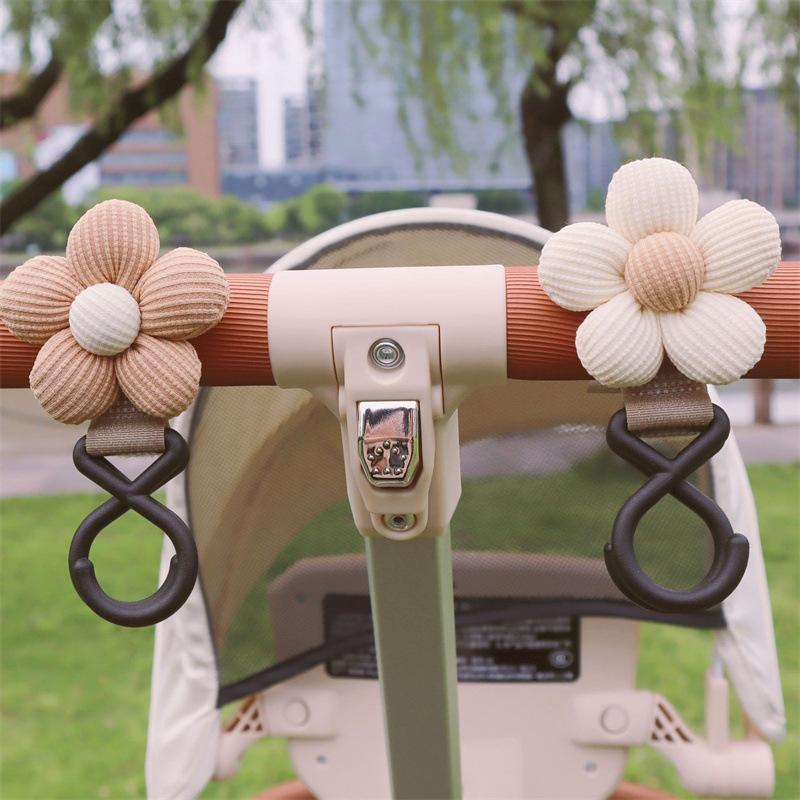 Baby Stroller Hook Sweet Flower Children Cart Umbrella Hanging Bag Storage Loop Hook Infant Supplies Storage Accessories
