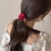 Fabric Rose Flower Hairbands Women Girls Elegant Elastic Rubber Bands Hair Ropes Headdress Satin Floral Rubber Bands