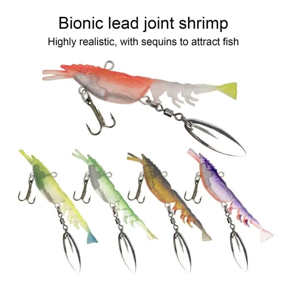 6.7cm Length PVC Shrimp Fishing Lures 4g Weight Pre-rigged Fishing Jigs  Walleye Fishing