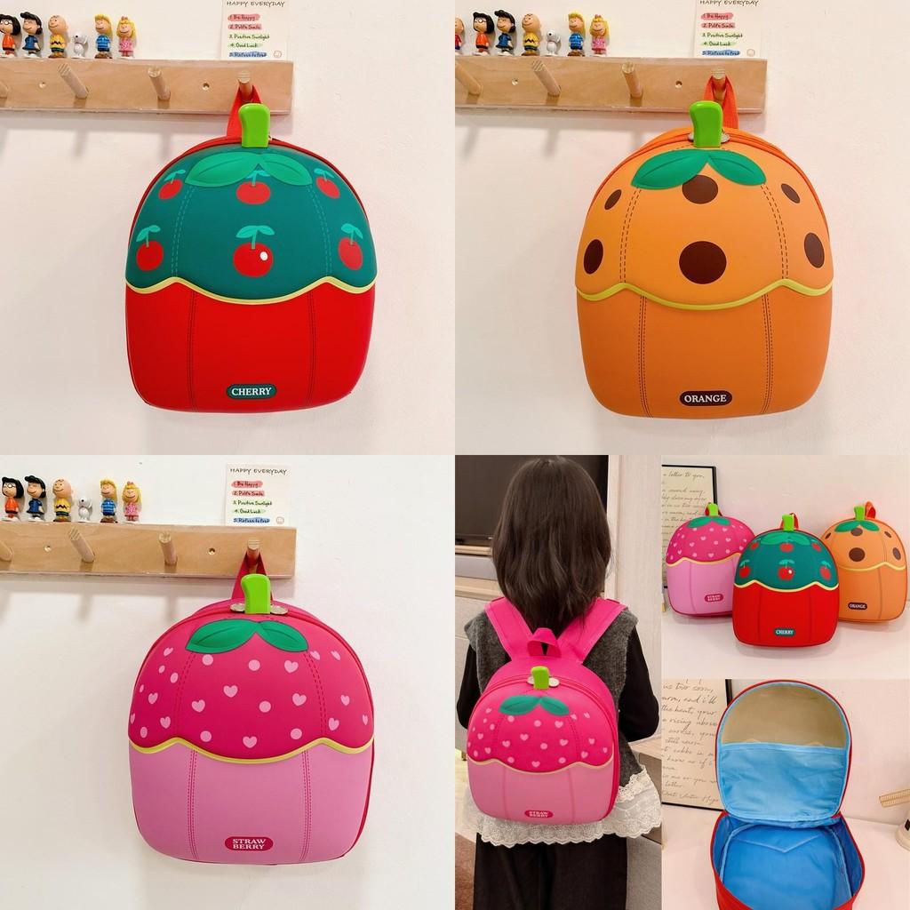 Letter Cherry Fruit Pattern Kids Backpack With Pvc Material For School And Outdoor Use