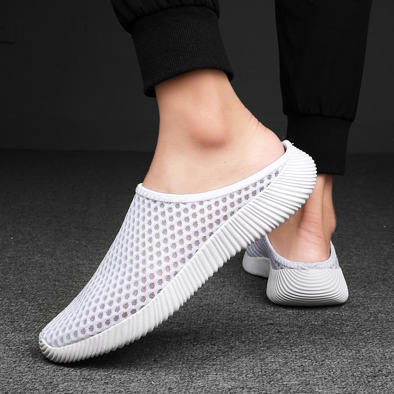 Mesh Half-slippers Breathable Men's Flats Women Walking Shoes Soft Slip-ons Casual Flat Shoes Lightweight Leisure Shoes