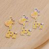 10Pcs Yellow Enamel Gold Plated Giraffe Charm Pendant For Jewelry Making Bracelet Earrings Necklace Diy Accessories Craft