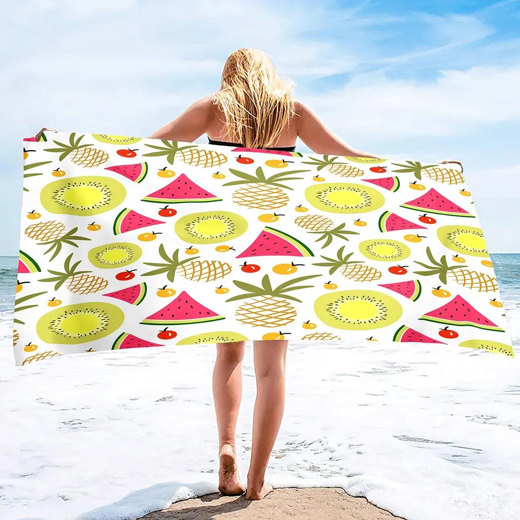 Funny Fruit Quick Dry Beach Towel Oversized Sand Free Large Beach Towels Bath Beach Pool Gym Travel Towel Gifts for Kids Adults
