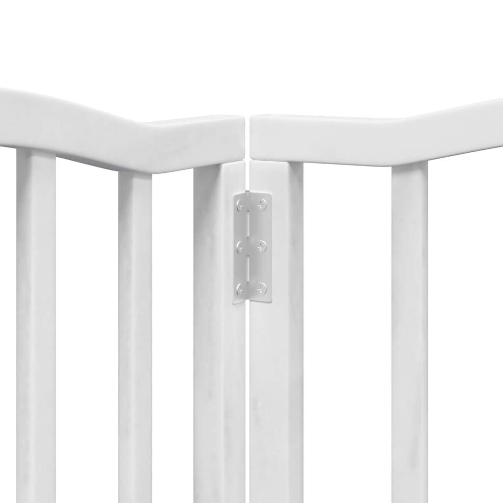 6 Piece Foldable White Dog Gate 300 cm Poplar Wood