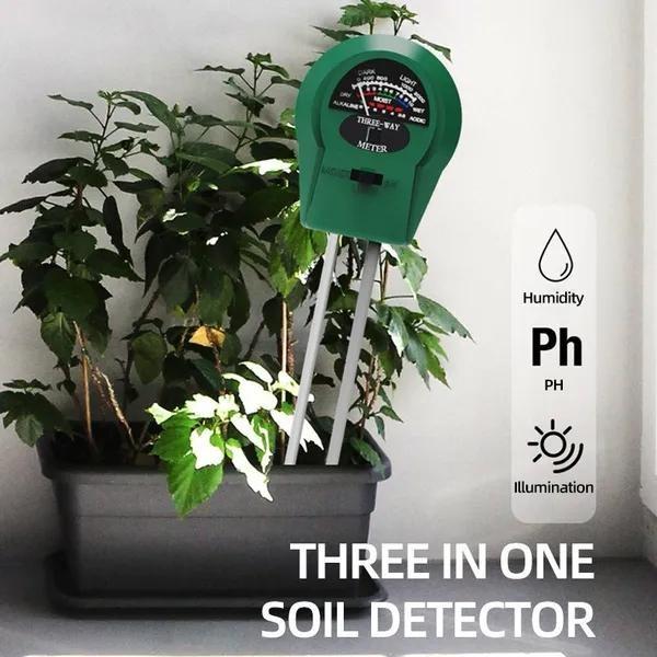 Contor PH-ului solului 3 în 1 Monitor de umiditate Tester de temperatură pentru lumina soarelui pentru plante de grădinărit agricultura 1buc