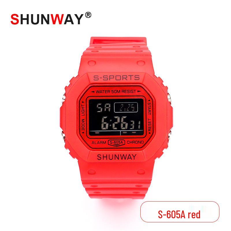 Korean Style Square Sports Watch for Students - Jelly Color, 50M Waterproof, Fashionable Design