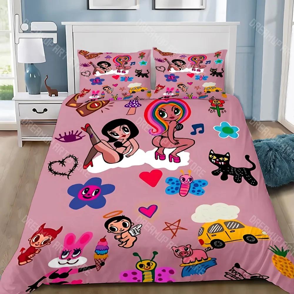 Bella Copripiumino Federa Set Biancheria da Letto Karol G Manana Adulto Ragazzo Ragazza Decorazione Camera da Letto Regalo per Bambini Singolo Doppio Taglia Grande