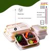 Biodegradable 3-Compartment Meal Prep Containers with Lids