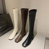 Women's knee high boots 2025 autumn and winter new British style small stature slimming high-heeled knight women's boots