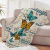 Butterfly Print Flannel Throw Blanket Soft Cozy Sofa Nap Blanket Camping Blanket Home Blanket Perfect Gift for Granddaughter