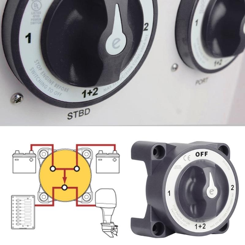 4 Position Battery Switches Marine Battery Control Solution Waterproof Battery Disconnect Switches 4 Position Control