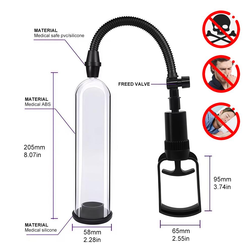 Penis Enlargement Pump for Men with Long & Short Sleeves – Erection Support Sex Toy for Men Penis Extender