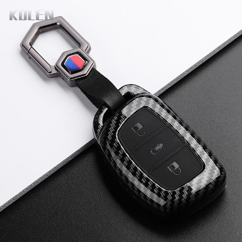 Abs Carbon Fiber Style Car Key Case Cover For Hyundai Ix35 I40 I20 I10 Tucson Elantra Creta Sonata Ioniq Accent Creata Keychain