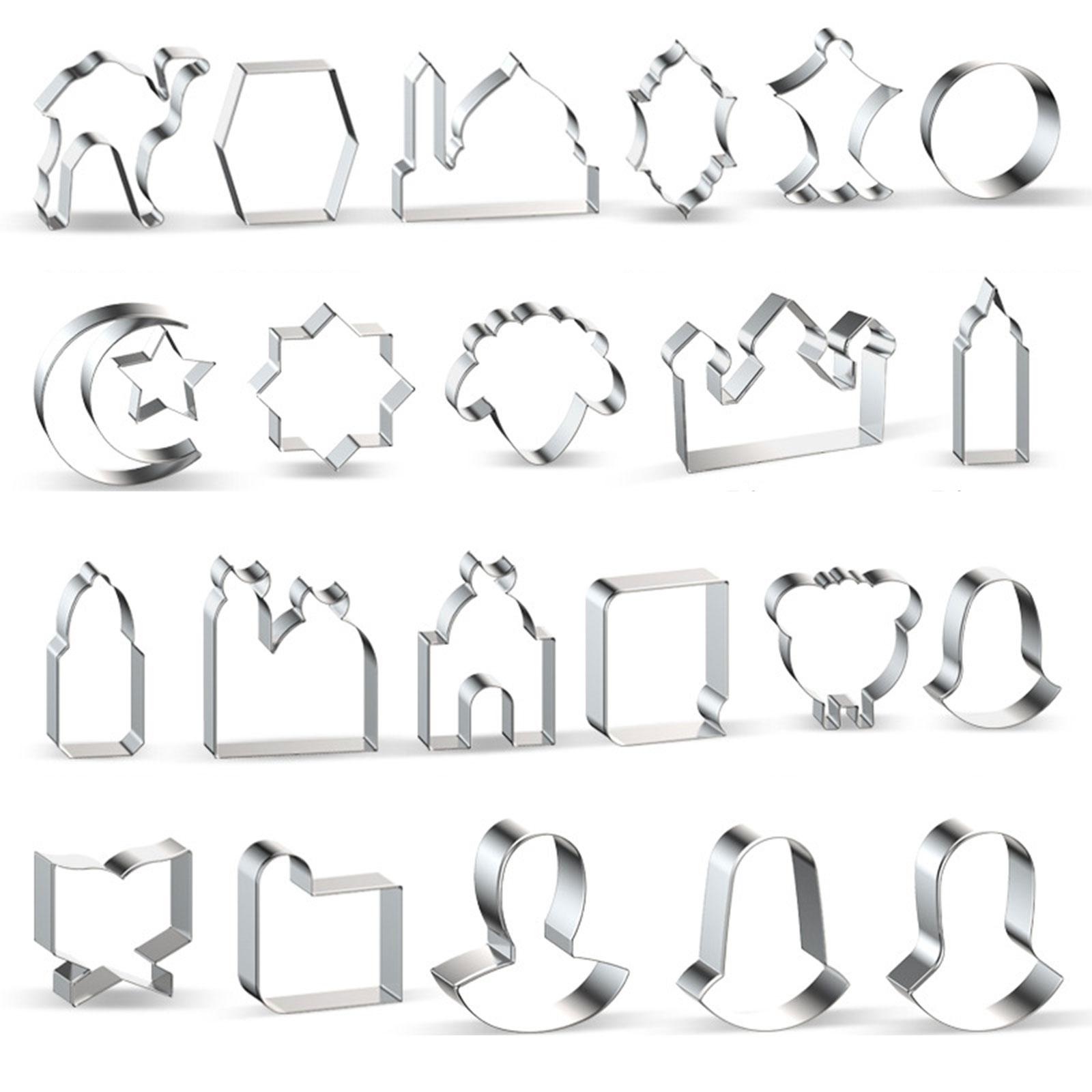 Stainless Steel Frosting Candy Cookie Cutter Household Set Cookie Cutter for Eid 1