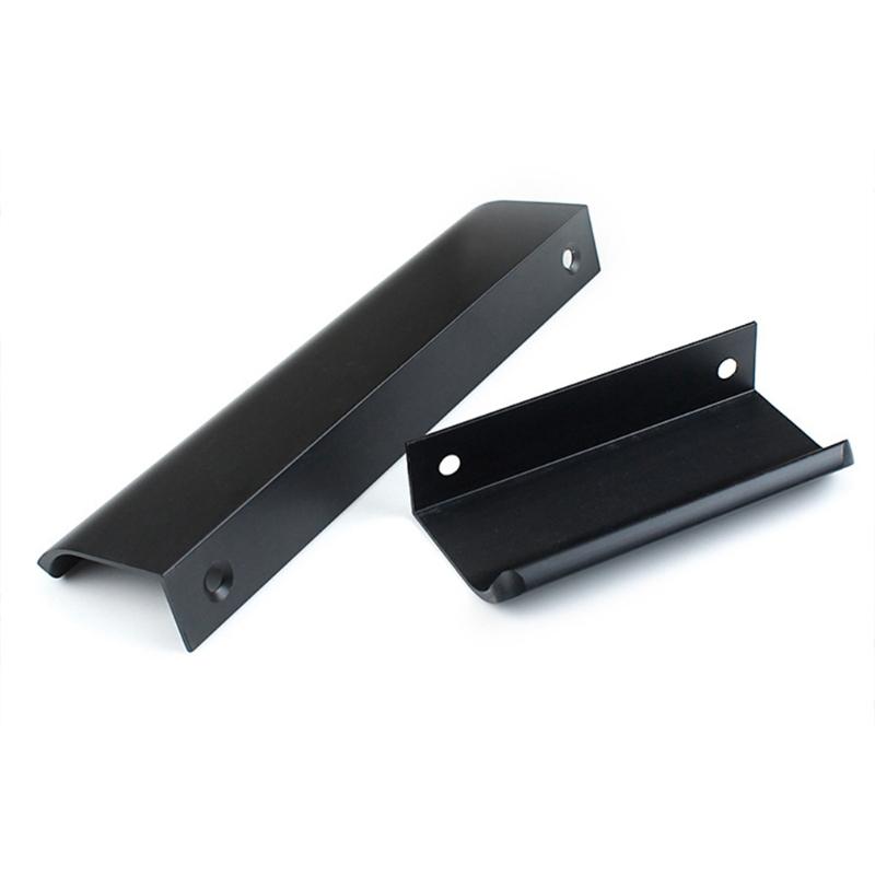 Aluminum Alloy Cabinet Drawer Handle Modern Furniture Hidden Long Handle Mount Finger Edge Pulls Nordic Concealed Handle
