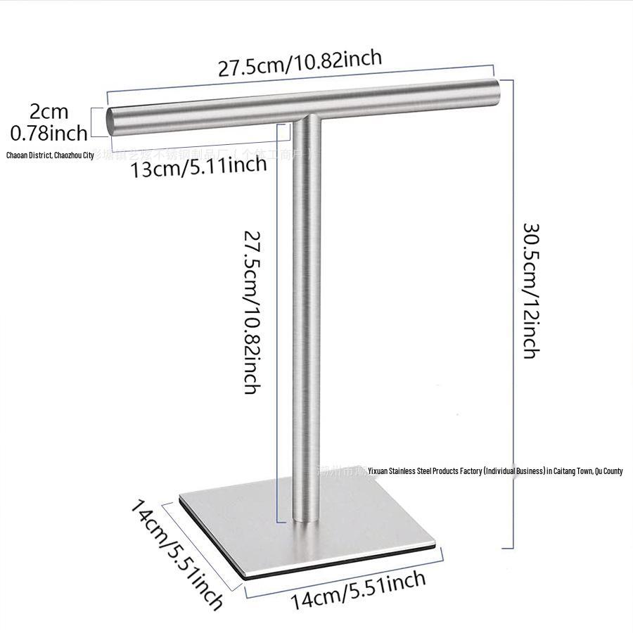 Space-Saving Vertical Towel Rack for Bathroom or Kitchen Countertop Storage
