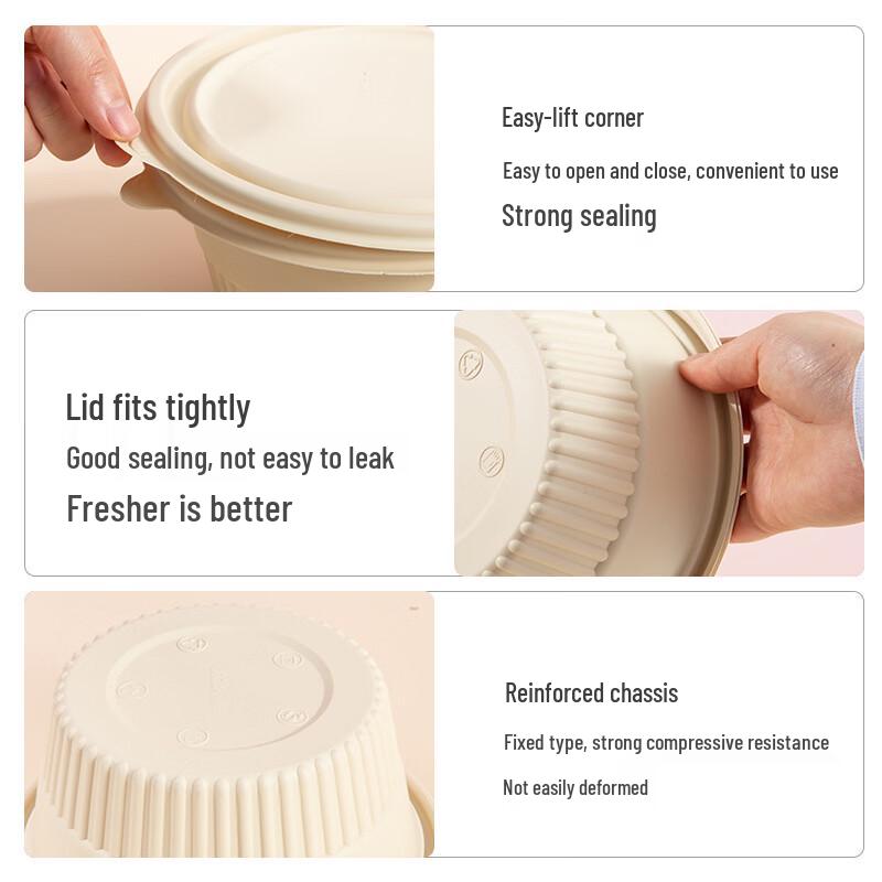 Compostable Round Food Containers with Lids