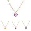 Stylish Heart Pendant Necklace In Multicolor With Elegant Design For Trendy Women Fashion Accessories