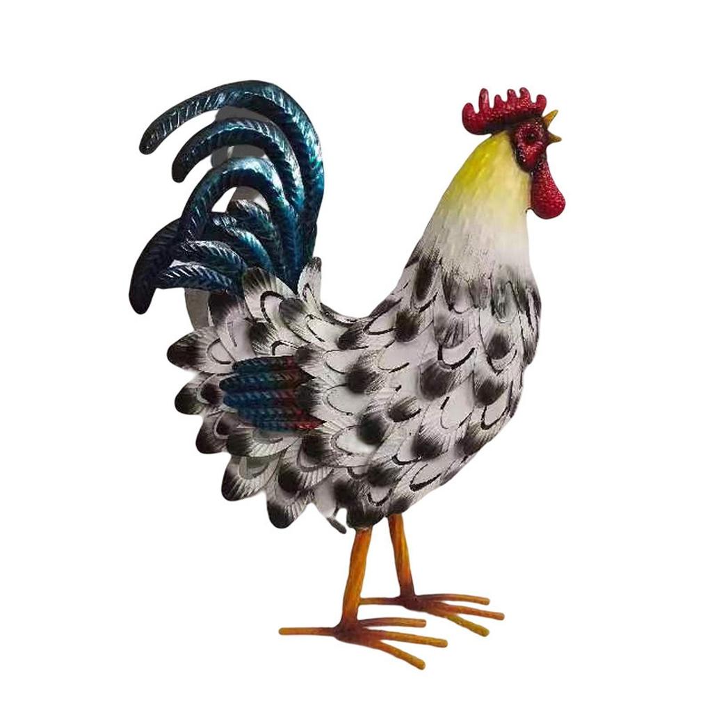 Large Metal Rooster Statue, Outdoor Yard & Patio Decor, Vintage Animal Sculpture Figurine for Garden Home Gift