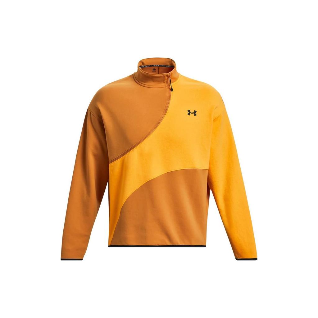 Under Armour Unstoppable Color Block Spliced Stand Collar Sports Sweatshirt Men Sweatshirt Formula-Orange 1379813-801