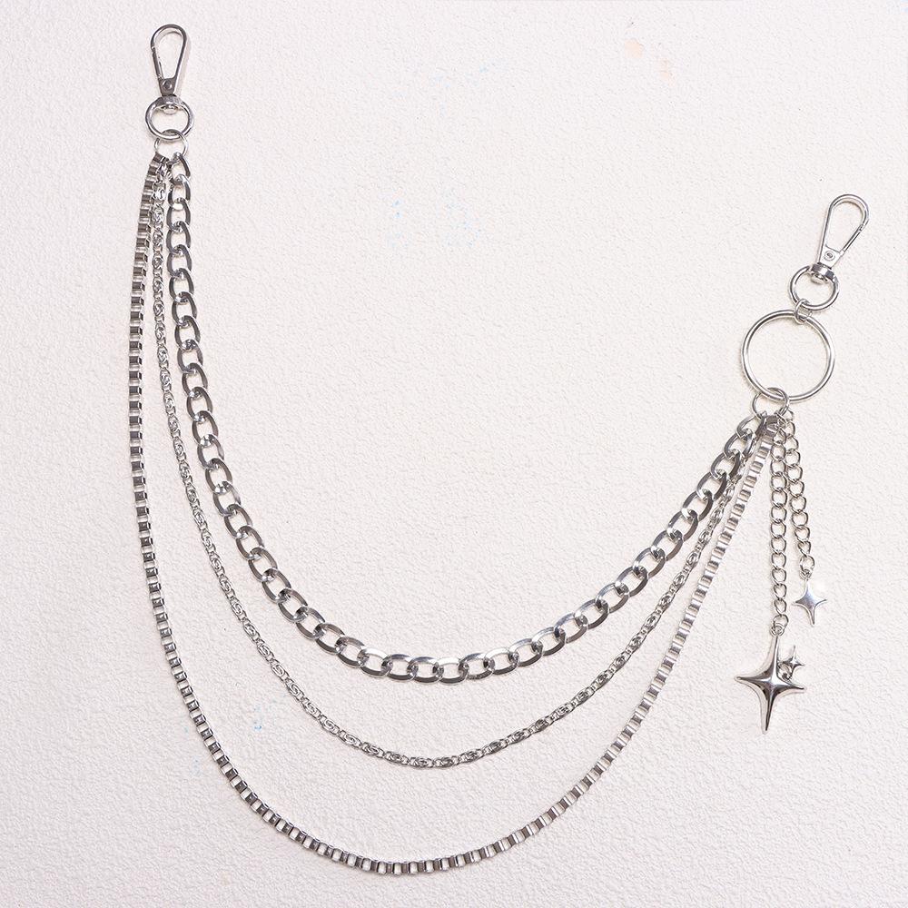 Fashionable Pants Chains, Personalized and Versatile, Multi-layer Four-pointed Star Pendants, Simple Accessories