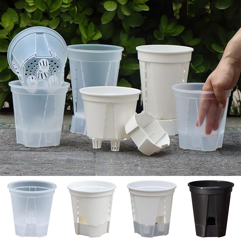 Plastikowa Doniczka do Kontroli Korzeni Orchidei Oddychająca Magazynująca Wodę Doniczka Samoabsorbująca Doniczka dla Lenia Ogrodnictwo Przezroczyste Doniczki