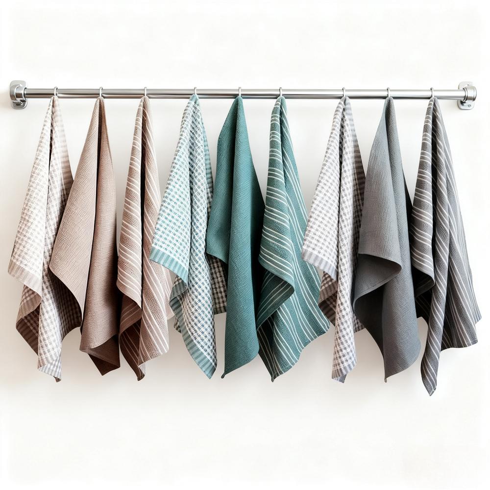 3-Pack Upgrade Tea Towels, Nordic Style Cotton Absorbent Kitchen Towel Napkins for Dish Drying, Hand Drying, Multi-Purpose Cloth