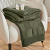 Handmade Chunky Knit Wool Blanket - Sofa or Office Nap Cover