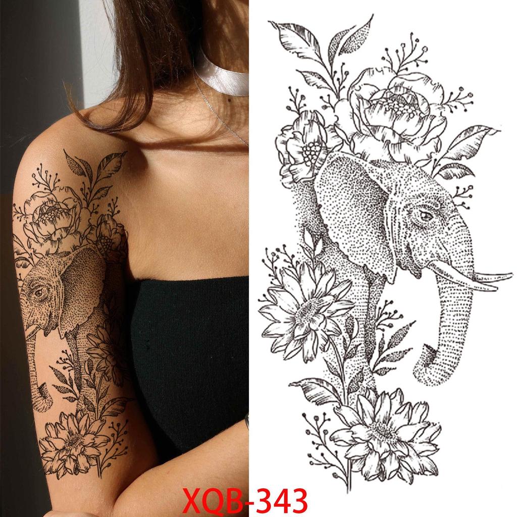 1 STÜCK 210*114 MM Coyote Katze Löwe Meerjungfrau Temporäre Tattoos Für Männer Frauen Schwarz Mond Schlange Schwert Tattoos Aufkleber Gefälschte Line Art Tattoo