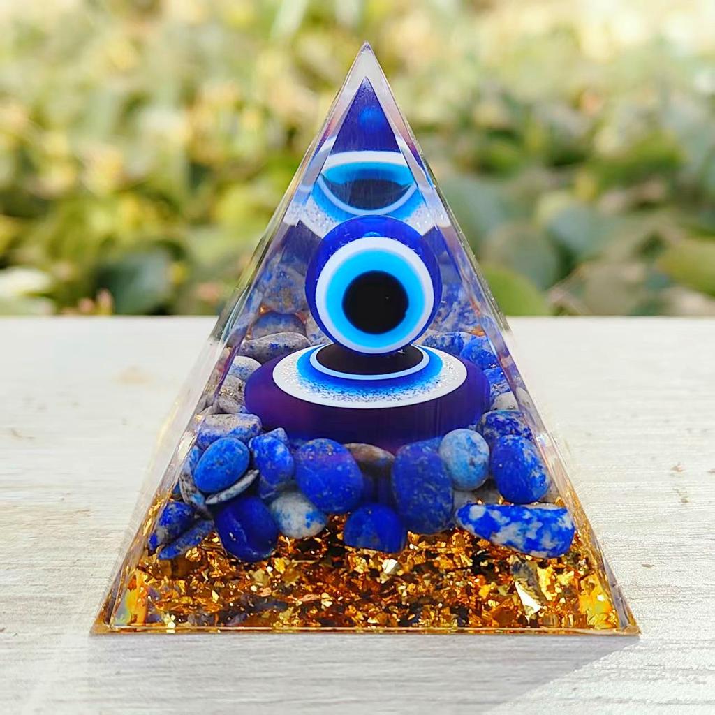 Crystal Stone Pyramid Resin Decor: Home, Office, Car Ornaments