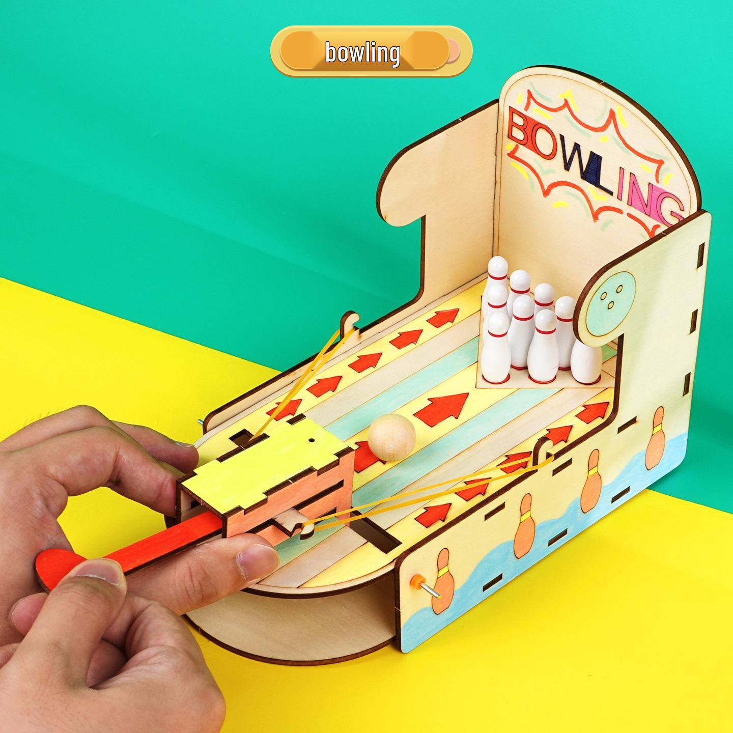 DIY Mini Desktop Bowling Science Experiment for Kids - Fun Educational STEAM Kit