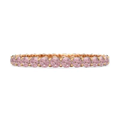 Pink CZ Full Eternity Women Wedding Ring  -925 Sterling Silver Rose Gold Vermeil