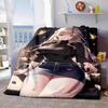 Anime blonde girl Pattern Flannel printed blanket suitable for all seasons suitable for living room office sofa and travel