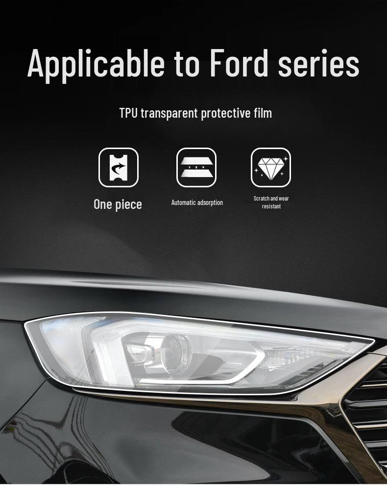 Ford Mondeo/Edge/Explorer Black Headlight & Clear Taillight Film - TPU