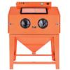 435L Sandstrahlkabine, Robuster Stahl-Sandstrahler mit Doppelstrahlpistolen-Kit, 117L Strahlmittelbehälter & 1200W Leistungsstarker Staubabscheider für Übergrößen