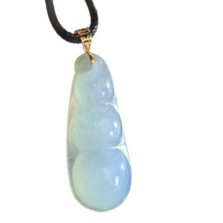 A-Grade Myanmar Jade Ice Buddha Hand Pendant with 18K Gold Inlaid Lotus Pod, Golden Branches, and Jade Leaves.