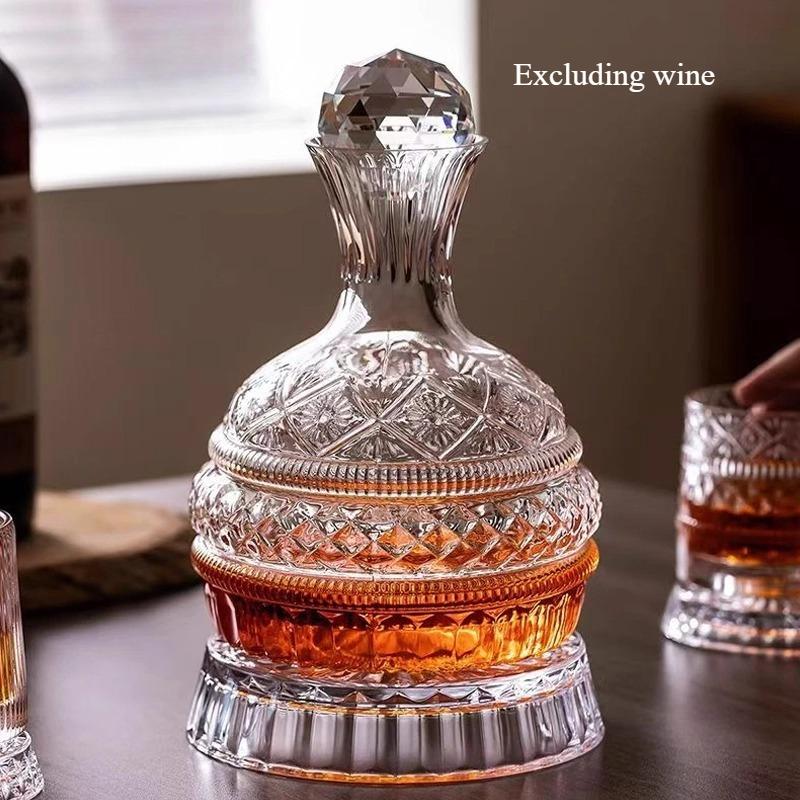 Household Red Wine Decanter High-end Treasure Wine Stone Style Household Rotating Lead-free European Crystal Glass