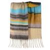 Shawl scarf niche design high sense contrasting color scarf scarf fringed shawl