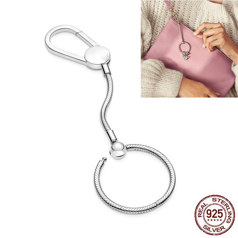 925 Silver Moments Keychain Charm Fit Original Silver Beade Ladies Gift