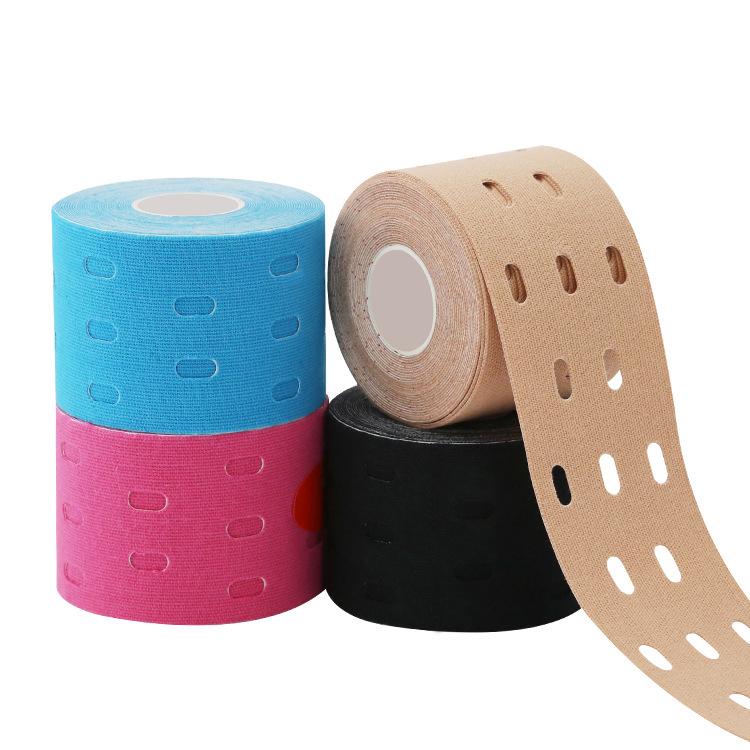 Perforated Kinesiology Muscle Tape: Breathable Elastic Adhesive for Sports Physiotherapy