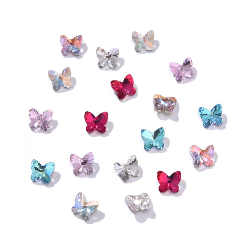 1Box Mixed 3D Nail Charms Resin Bowknot Leaf Pearl Nail Art Decorations DIY Manicure Tools Parts Nail Accessories Boxed