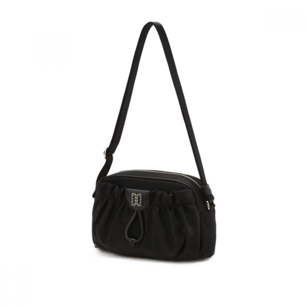 Daks Black Dd Decoration Shirring Point Nylon Crossbag