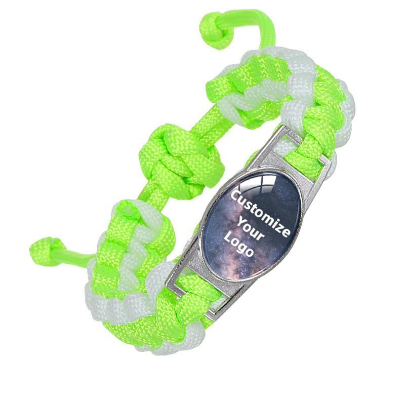 Multi-Color Paracord Custom Logo Bracelet, Time Gem Couple INS Style Jewelry