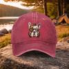 Steampunk French Bulldog Baseball Cap Adjustable Cotton Washed Outdoor Golf Accessory