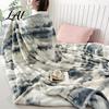 Soft Fuzzy Bed Blanket 3D Bubble Plush Throw Blanket Tie Dye Faux Rabbit Fur Texture Skin Friendly Feel Fleece Warm Cozy Decorative Cover for