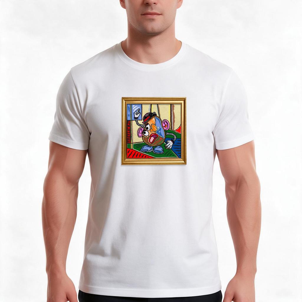 Picasso Mr Potato Head Tshirt Summer Casual Cotton Tee Oversized Streetwear Tops Vintage Graphic Print Unisex Unisex Unisex