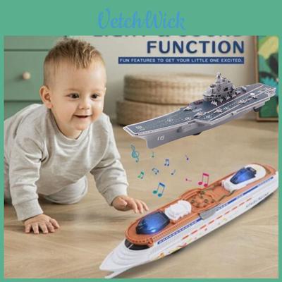 Inertial Simulation Aircraft Carrier Model Plastic Toy Car For Boys Ages 2-6 With Sound And Light Effects